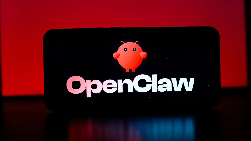 OpenClaw logo on a phone screen